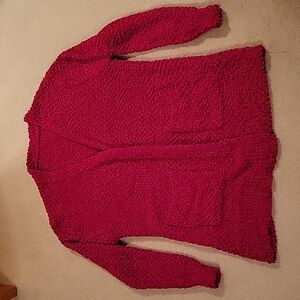 Womens red knit cardigan